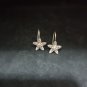FINE SILVER EARRINGS CRAFT VINTAGE DANGLES 3g Abstract STARFISH HOOK #RE194
