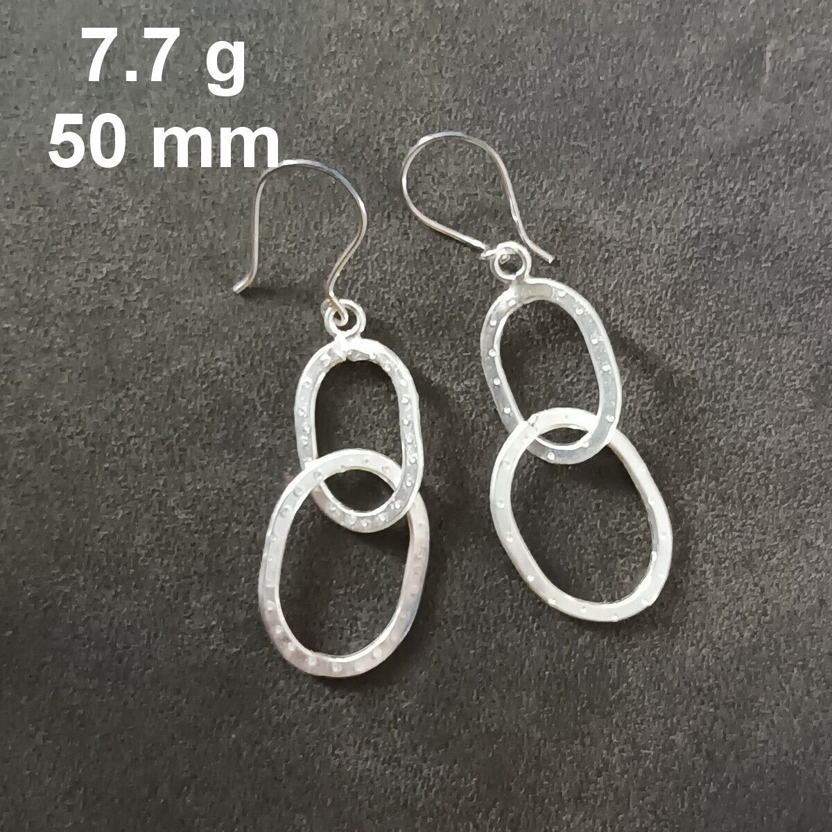 FINE SILVER EARRINGS CRAFT VINTAGE WOMEN DANGLES 7g CHAIN CHARMS #REE94