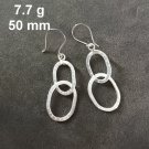 FINE SILVER EARRINGS CRAFT VINTAGE WOMEN DANGLES 7g CHAIN CHARMS #REE94