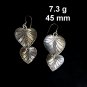 FINE SILVER EARRINGS CRAFT VINTAGE DANGLES 7g Craftsmanship DOUBLE LEAF #RE204