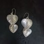 FINE SILVER EARRINGS CRAFT VINTAGE DANGLES 7g Craftsmanship DOUBLE LEAF #RE204