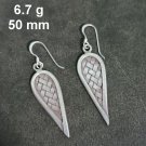 FINE SILVER EARRINGS CRAFT VINTAGE WOMEN DANGLES 6g WELLE DOWN CHARMS #RE120