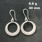 FINE SILVER EARRINGS CRAFT VINTAGE WOMEN DANGLES 8g HOOP CHARMS #REE67