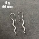 FINE SILVER EARRINGS CRAFT VINTAGE WOMEN DANGLES 5g SERRATED STICK #REE95