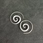 FINE SILVER EARRINGS CRAFT VINTAGE WOMEN DANGLES 4g SIMPLE SPIRAL #RE105