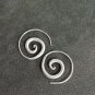 FINE SILVER EARRINGS CRAFT VINTAGE WOMEN DANGLES 4g SIMPLE SPIRAL #RE105