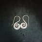 FINE SILVER EARRINGS CRAFT VINTAGE DANGLES 5g SPIRAL FLAKES ENGRAVED #RE195