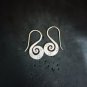 FINE SILVER EARRINGS CRAFT VINTAGE DANGLES 5g SPIRAL FLAKES ENGRAVED #RE195