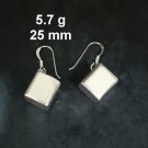 FINE SILVER EARRINGS CRAFT VINTAGE WOMEN DANGLES 5g CLASSIC CUBE #RE137