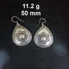 FINE SILVER EARRINGS CRAFT VINTAGE DANGLES 11g Chic Crescent #RE282
