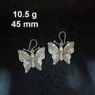 FINE SILVER EARRINGS CRAFT VINTAGE DANGLES 10g Nature-Inspired butterfly #RE261