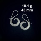 FINE SILVER EARRINGS CRAFT VINTAGE DANGLES 10g Mystical Meadows spiral #RE290