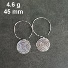 FINE SILVER EARRINGS CRAFT VINTAGE WOMEN DANGLES 4g FILIGREE SPIRAL HOOK  #RE104