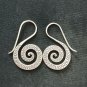 FINE SILVER EARRINGS CRAFT VINTAGE WOMEN DANGLES 11g FILIGREE GRID #REE63