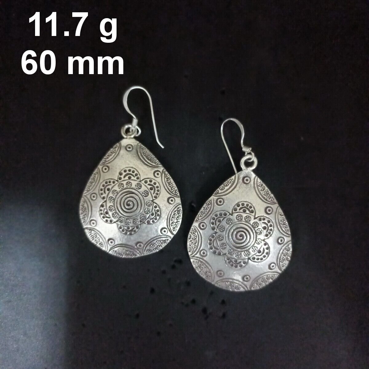 FINE SILVER EARRINGS CRAFT VINTAGE DANGLES 11g Glimmering Memories #RE245