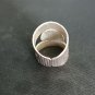 FINE SOLID SILVER RING ADJUSTABLE SIZE VINTAGE 8g CARVED TRANSPARENT #RR033