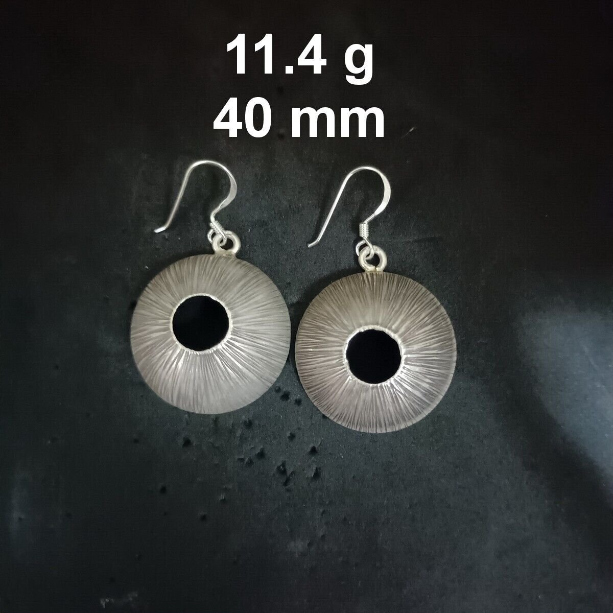 FINE SILVER EARRINGS CRAFT VINTAGE DANGLES 11g Moonlit Charm #RE239