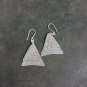 FINE SILVER EARRINGS CRAFT VINTAGE DANGLES 11g Lace Treasures Triangle #RE229