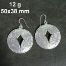 FINE SILVER EARRINGS CRAFT VINTAGE WOMEN DANGLES 12g BIG ROUND CHARMS #RE122