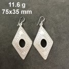 FINE SILVER EARRINGS CRAFT VINTAGE WOMEN DANGLES 11g BIG ATTEND CHARMS #REE96