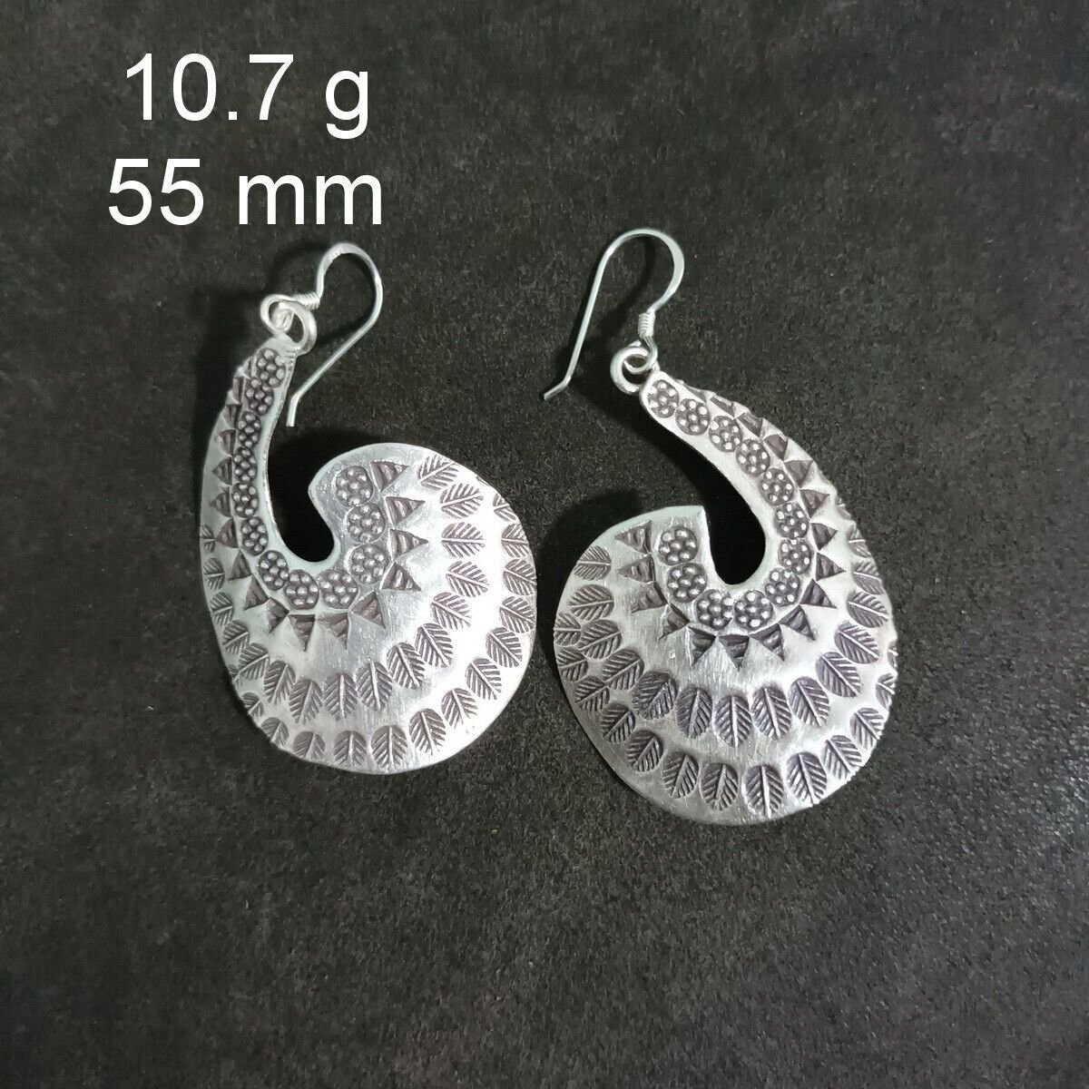 FINE SILVER EARRINGS CRAFT VINTAGE DANGLES 10g Enchanted Pattern #RE216