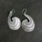FINE SILVER EARRINGS CRAFT VINTAGE DANGLES 10g Enchanted Pattern #RE216