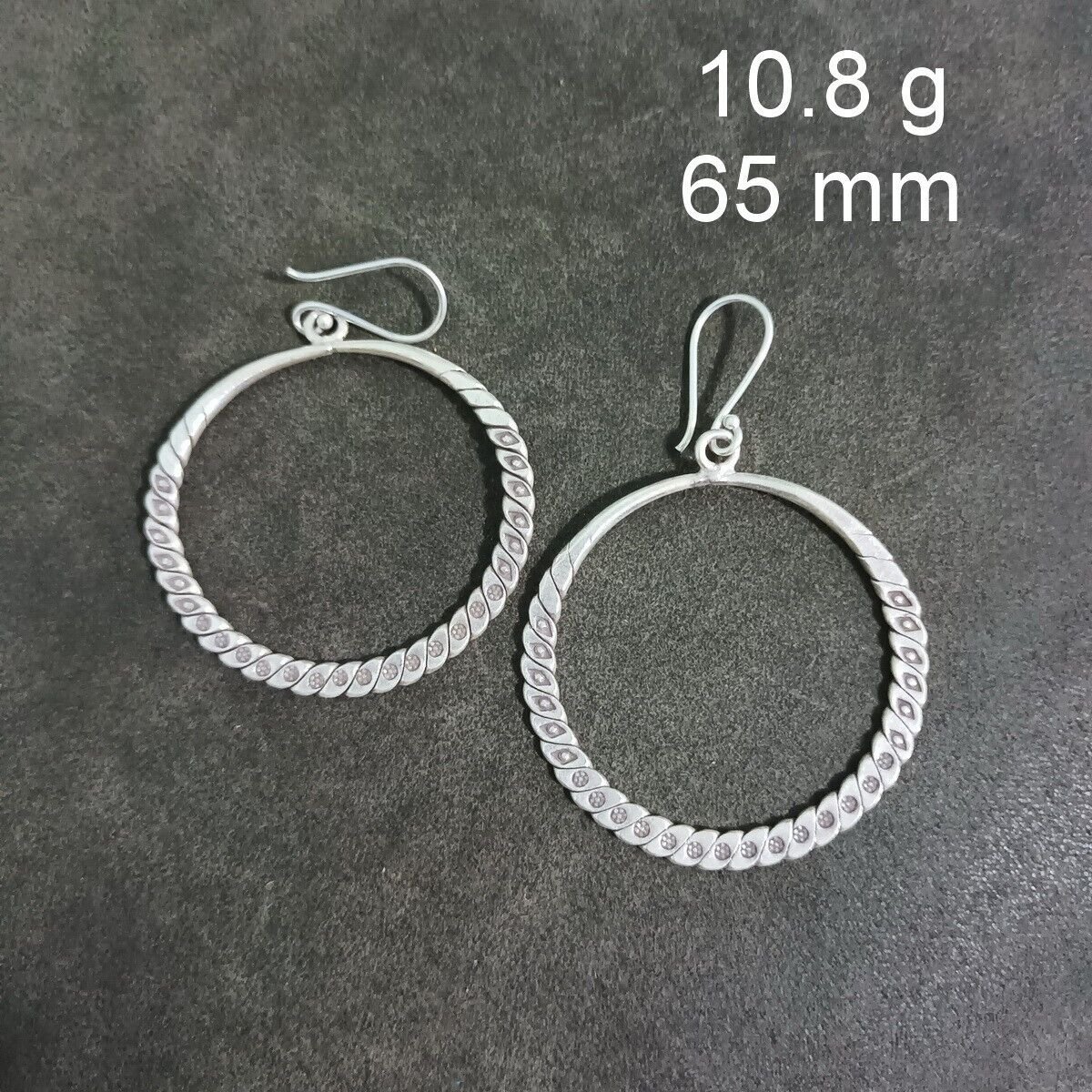 FINE SILVER EARRINGS CRAFT VINTAGE DANGLES 10g Shimmering Memories Hoop #RE226