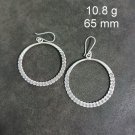 FINE SILVER EARRINGS CRAFT VINTAGE DANGLES 10g Shimmering Memories Hoop #RE226