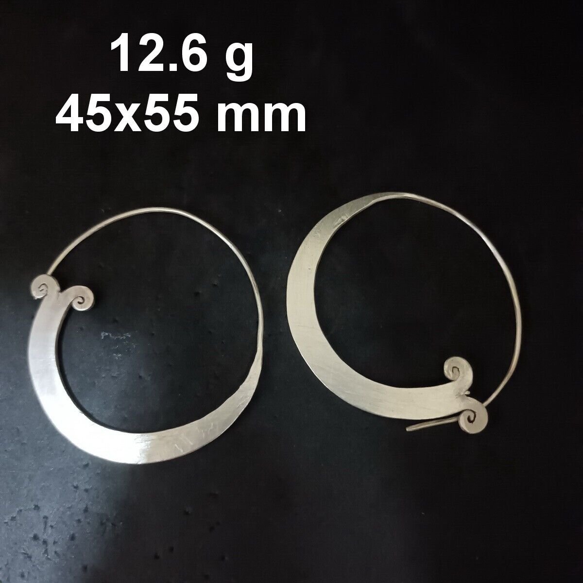 FINE SILVER EARRINGS CRAFT VINTAGE WOMEN DANGLES 12g BIG Modern Classics #RE134