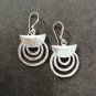 FINE SILVER EARRINGS CRAFT VINTAGE WOMEN DANGLES 11g RADIAL LINES #REE85