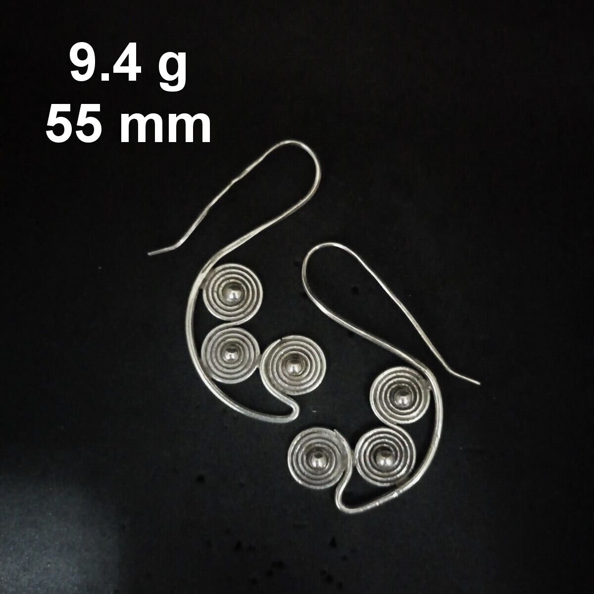 FINE SILVER EARRINGS CRAFT VINTAGE DANGLES 9g Vintage Voyage filigree #RE272