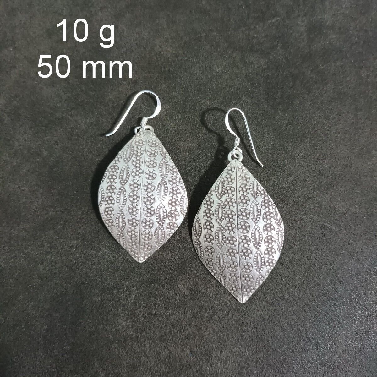 FINE SILVER EARRINGS CRAFT VINTAGE DANGLES 10g Celestial pattern #RE213