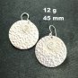 FINE SILVER EARRINGS CRAFT VINTAGE WOMEN DANGLES 12g SHINING HAMMERED #REE74