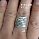 FINE SOLID SILVER RING ADJUSTABLE SIZE VINTAGE 6g ROLL OLIVE BAND #RR034