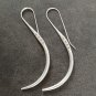 FINE SILVER EARRINGS CRAFT VINTAGE WOMEN DANGLES 13g LONG LENGTH HOOK #REE83