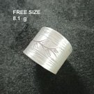 FINE SOLID SILVER RING FIXED SIZE VINTAGE 8g BRANCH CARVED BAND #RR081