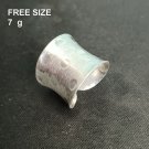 FINE SOLID SILVER RING ADJUSTABLE SIZE VINTAGE 7g POLKA DOTS BAND #RR040