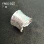 FINE SOLID SILVER RING ADJUSTABLE SIZE VINTAGE 7g POLKA DOTS BAND #RR040