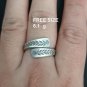 FINE SOLID SILVER RING ADJUSTABLE SIZE VINTAGE 6g ROLL OLIVE ENGRAVED #RR010