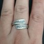 FINE SOLID SILVER RING ADJUSTABLE SIZE VINTAGE 6g ROLL OLIVE ENGRAVED #RR010
