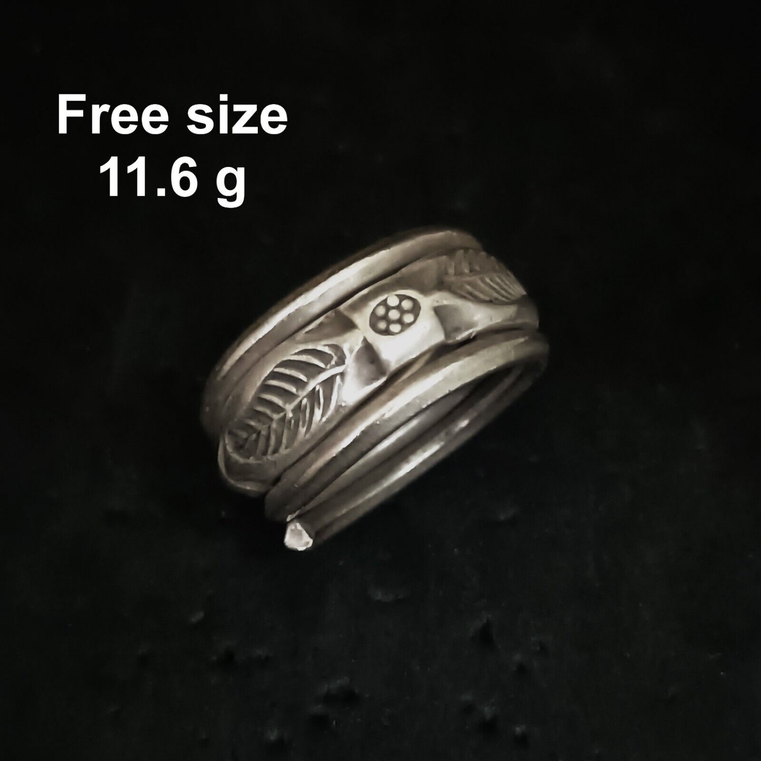 Fine Silver Rings craft Adjustable Free Size Vintage Timeless Artistry V03
