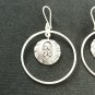 FINE SILVER EARRINGS CRAFT VINTAGE WOMEN DANGLES 10g HOOP & CHARMS #REE66
