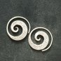 FINE SILVER EARRINGS CRAFT VINTAGE WOMEN DANGLES 12g SPIRAL ROUND #REE65