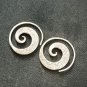FINE SILVER EARRINGS CRAFT VINTAGE WOMEN DANGLES 12g SPIRAL ROUND #REE65
