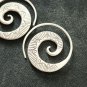 FINE SILVER EARRINGS CRAFT VINTAGE WOMEN DANGLES 12g SPIRAL ROUND #REE65