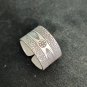 FINE SOLID SILVER RING ADJUSTABLE SIZE VINTAGE 8g FISH FEED ENGRAVED #RR042