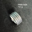 FINE SOLID SILVER RING ADJUSTABLE SIZE VINTAGE 7g TRIPLE ROLL COIL BAND #RR028