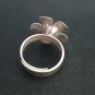 FINE SOLID SILVER RING ADJUSTABLE SIZE VINTAGE 6g ORANGE JASMINE FLOWER #RR013