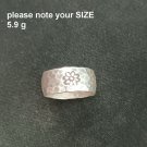 FINE SOLID SILVER RING FIX SIZE VINTAGE 5g HAMMERED BAND #RR026