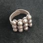 FINE SOLID SILVER RING FIXED SIZE VINTAGE 9g MULTI PIN HEADS BAND #RR056